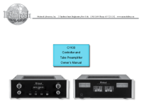 McIntosh C1100 - Owners manual 